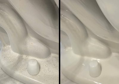 Toilet Bowl Before and After One-Time Cleaning